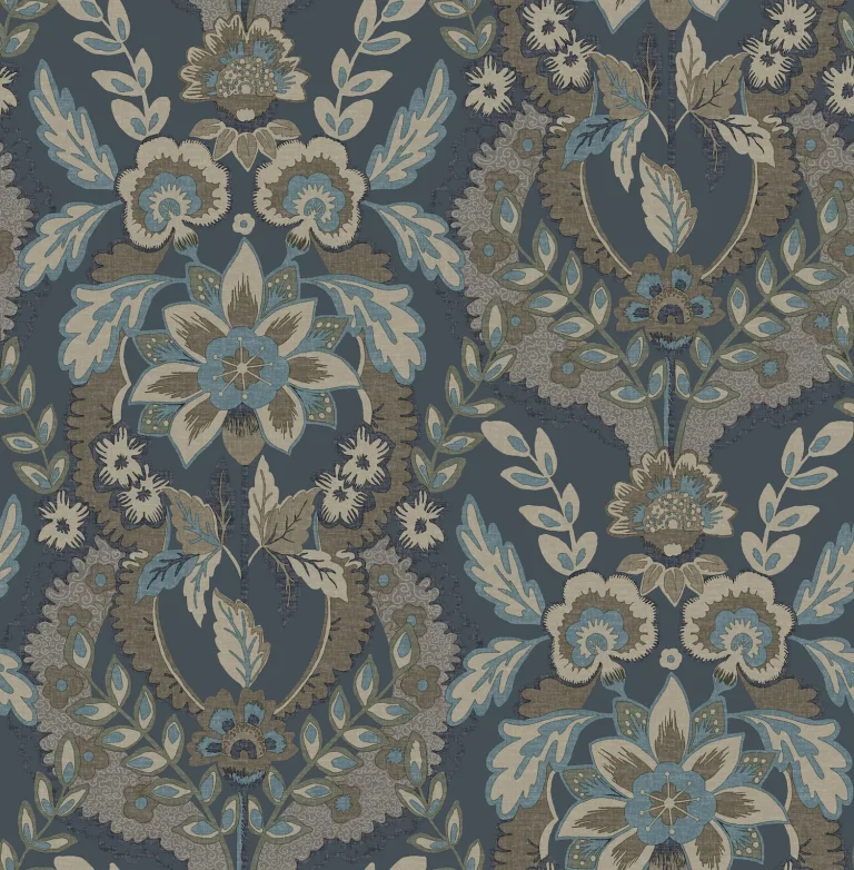 Chris Loves Julia Collins Damask Wallpaper - Teal — Ảnh 5