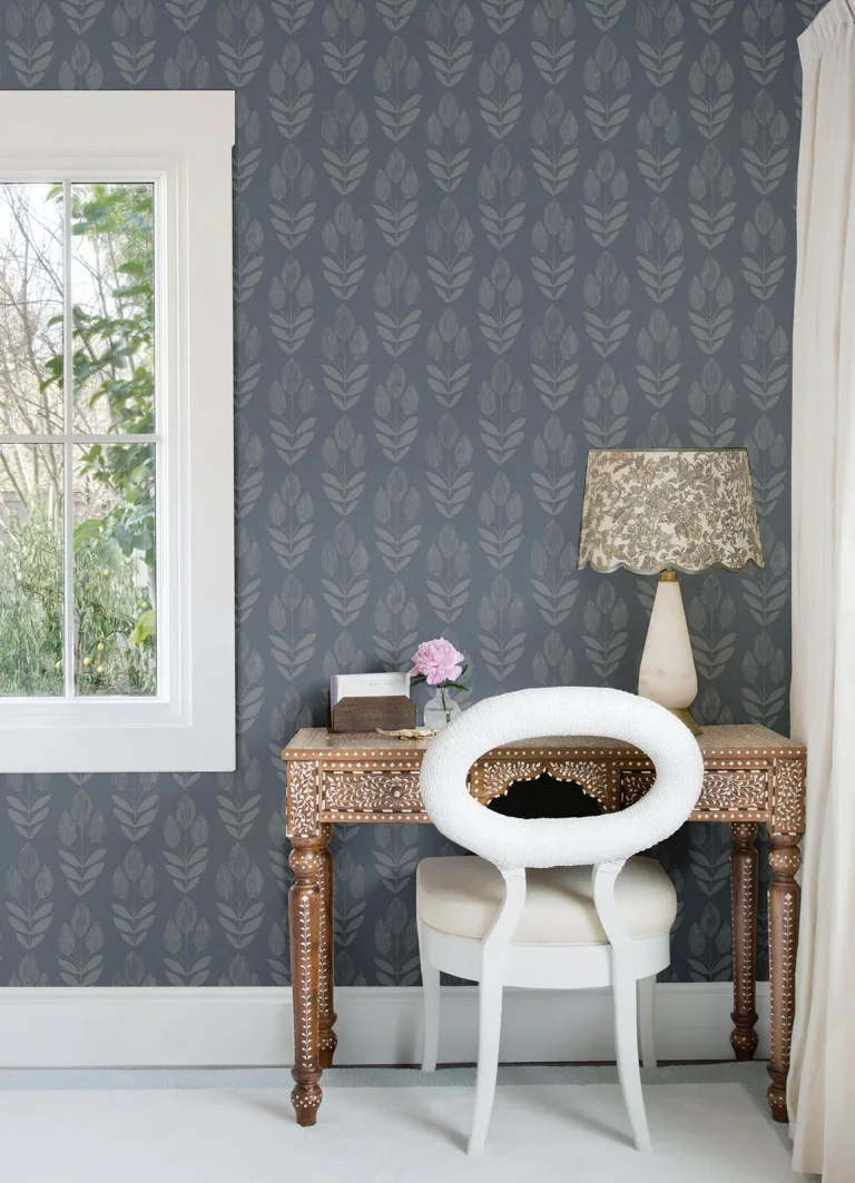 Chesapeake Garland Block Tulip Wallpaper - Denim — Ảnh 3