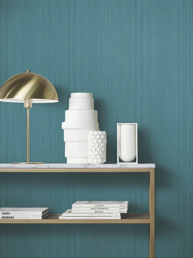 Indra Striated Wallpaper - Teal — Image 5