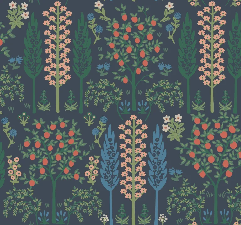 Rifle Paper Co. Fenna Wallpaper - Navy Multi