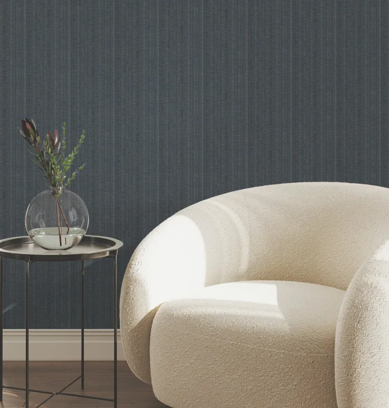 Line In The Sand Woven Stripe Wallpaper - Indigo — Ảnh 3