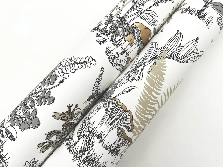 Mushroom Garden Toile Wallpaper - Neutral/Gold — Ảnh 5