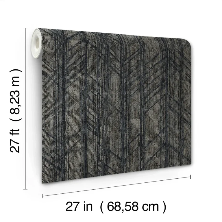 Ronald Redding Winthrop Geometric Wallpaper - Slate — Image 6