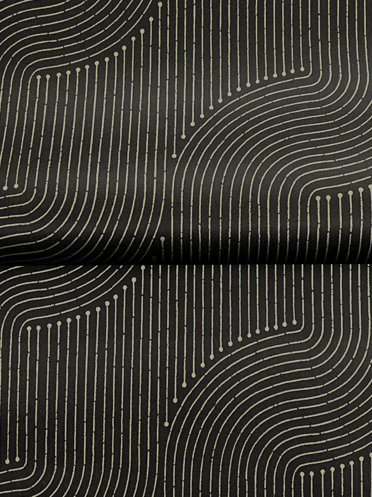 Braddock Rhythmic Flow Wallpaper - Black — Ảnh 3