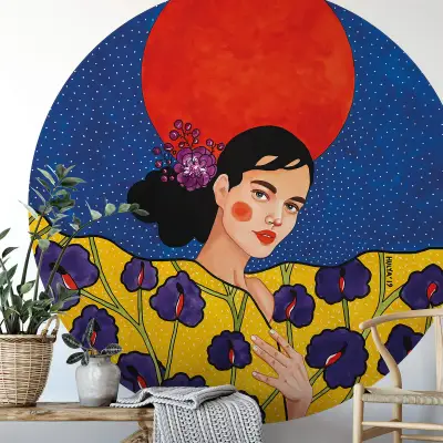 Waste Away The Night - Wall Mural 5553 - Round - 144cm diameter