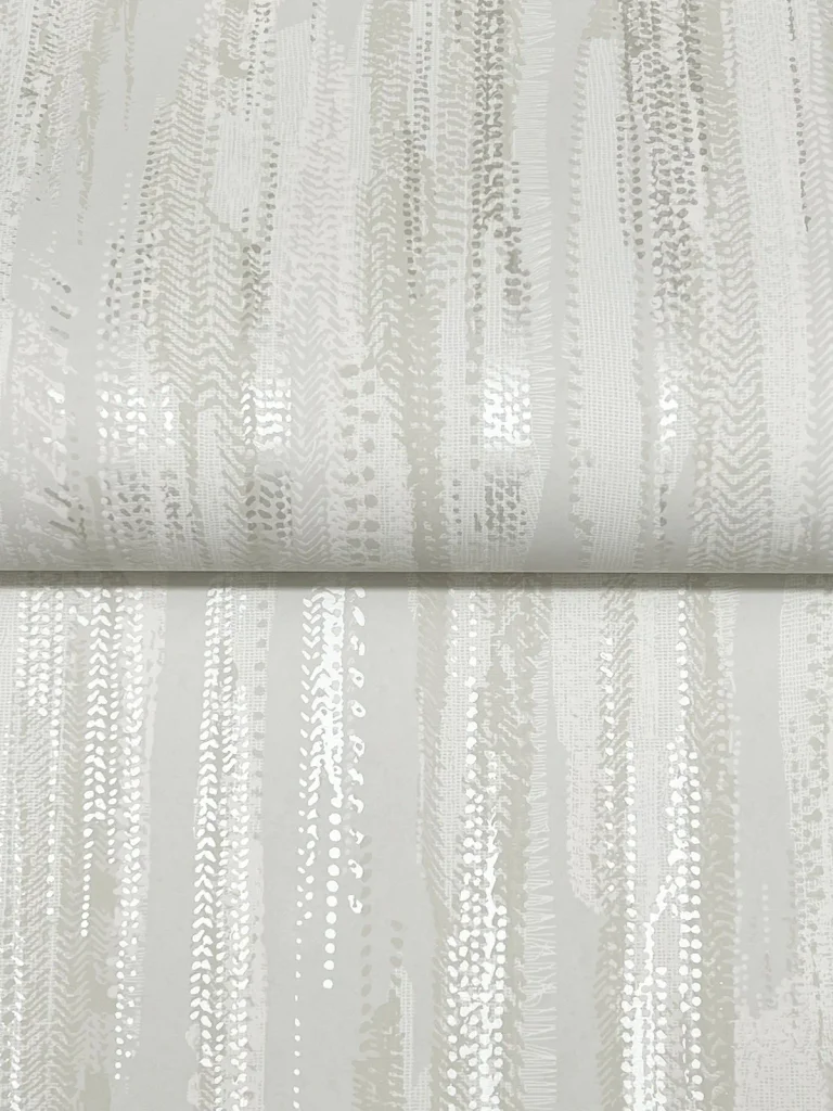 Ronald Redding Tribeca Texture Stripe Wallpaper - Dove — Ảnh 6