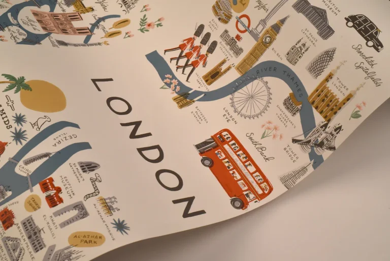 Rifle Paper Co. City Maps Peel and Stick Wallpaper - Blue & Red — Ảnh 4