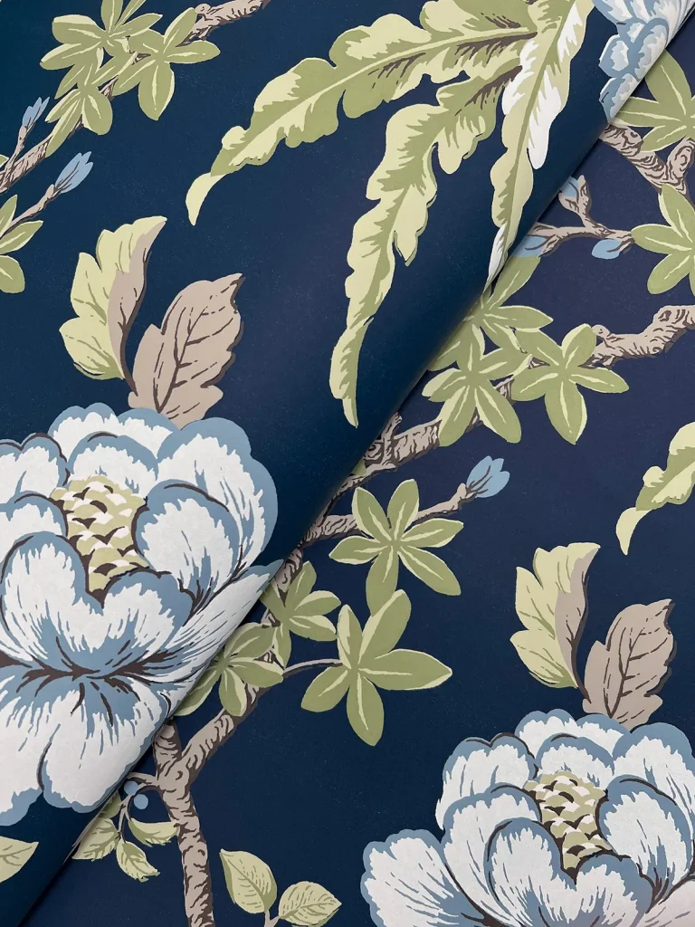 Ronald Redding Courtyard Botanical Wallpaper - Navy — Image 2