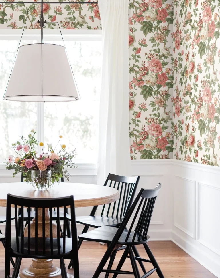 Beatrix Vintage Floral Wallpaper - Coral — Ảnh 4