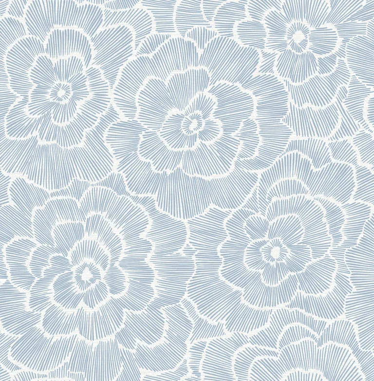 Periwinkle Textured Floral Wallpaper - Blue — Ảnh 2