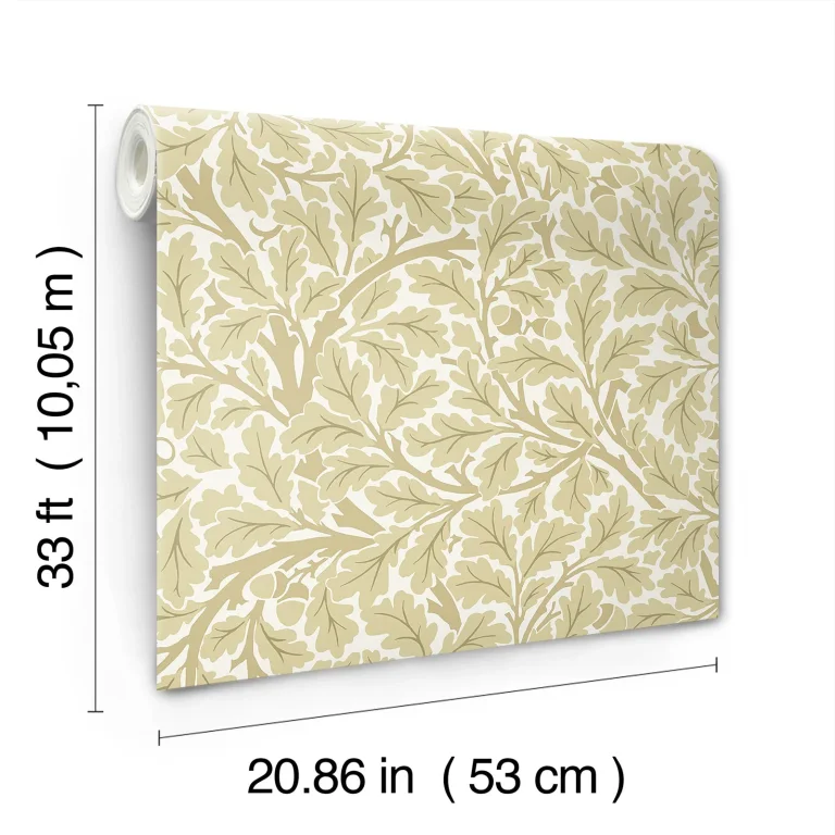 Oak Tree Leaf Wallpaper - Light Yellow — Ảnh 2