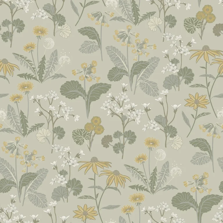 Magdalena Dandelion Wallpaper - Light Green — Ảnh 2