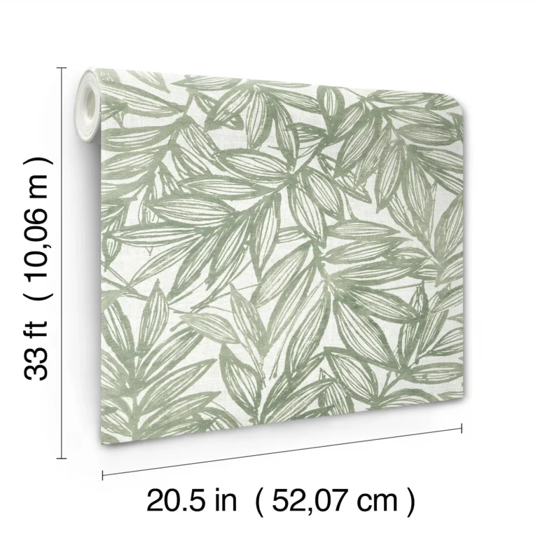 Rhythmic Leaf Wallpaper - Sage — Ảnh 6