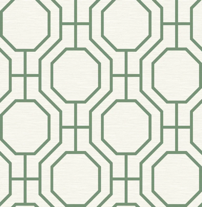 Manor Geometric Trellis Wallpaper - Green — Ảnh 5