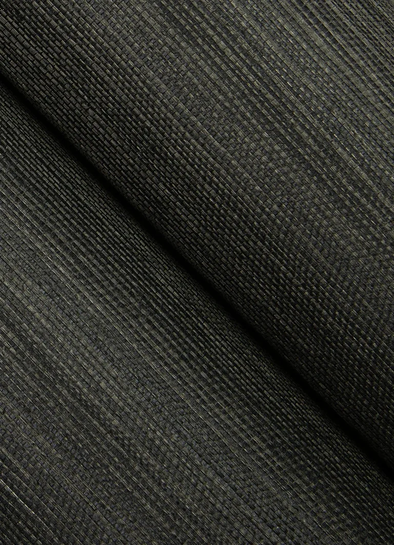 Colcord Sisal Grasscloth Wallpaper - Black — Ảnh 3