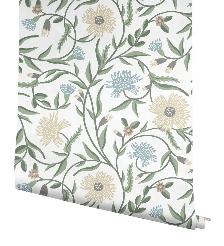 Rifle Paper Co. Aster Wallpaper - White — Image 2