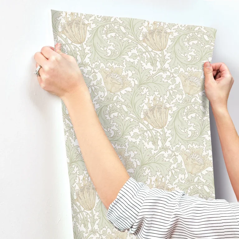 Anemone Floral Trail Wallpaper - Light Green — Ảnh 2