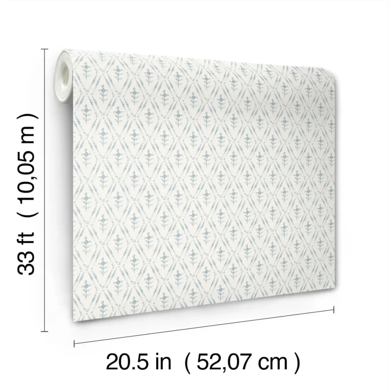 Chris Loves Julia Tillie Diamond Floral Wallpaper - Blue — Ảnh 6