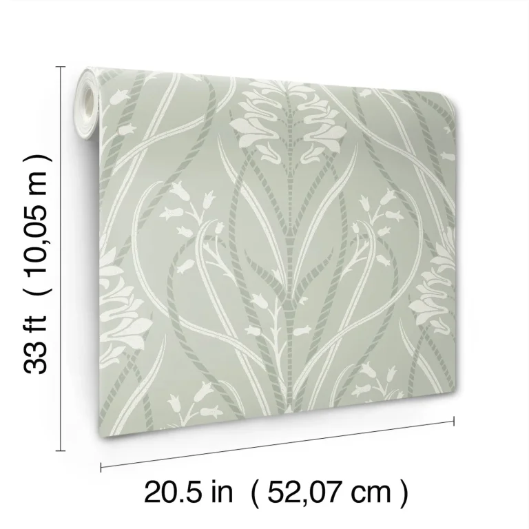 Rosalind Iris Damask Wallpaper - Sage — Ảnh 7