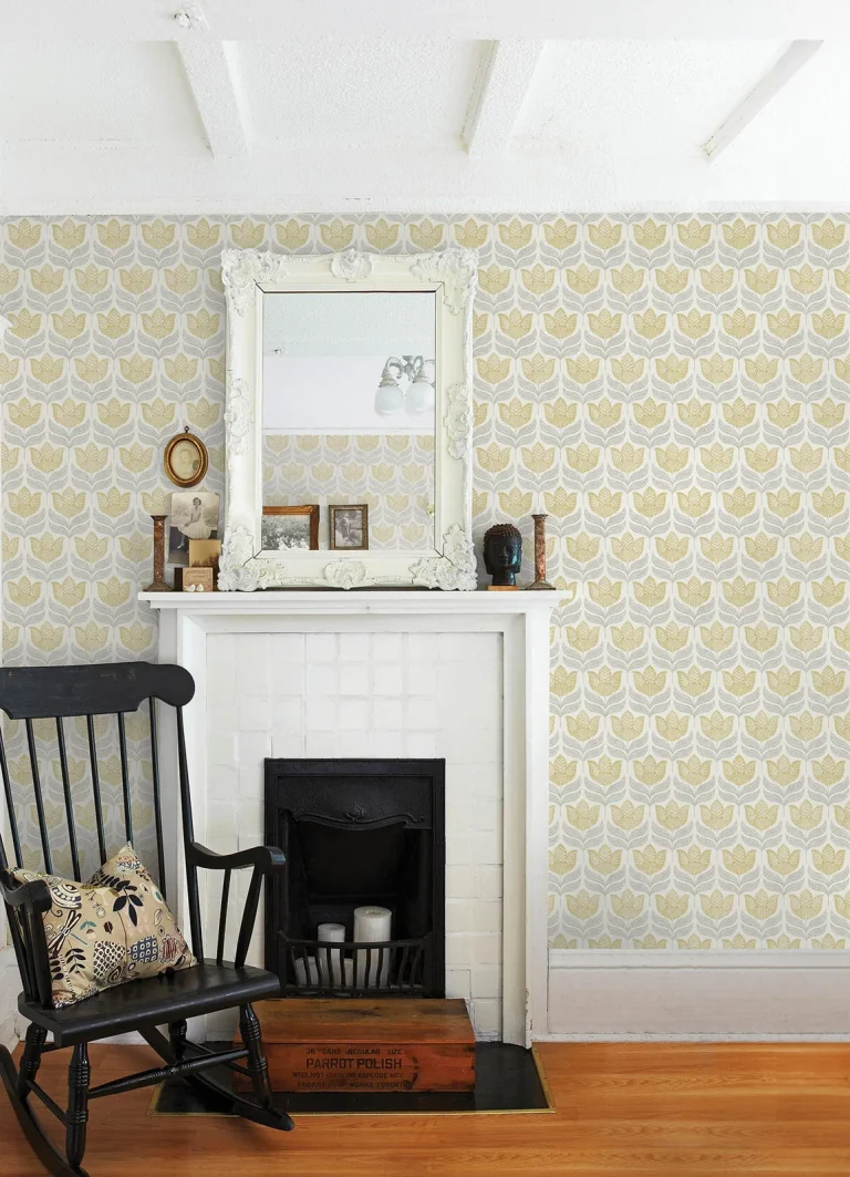 Chesapeake Cathal Tulip Block Print Wallpaper - Mustard — Ảnh 5