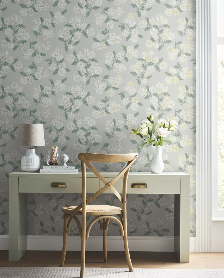 Rifle Paper Co. Hydrangea Wallpaper - Linen