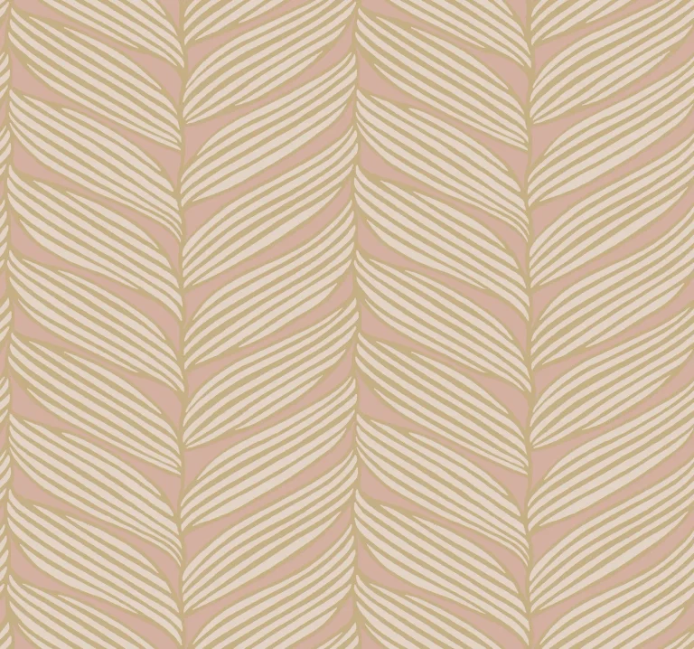 Luminous Leaves Wallpaper - Blush/Gold — Ảnh 5