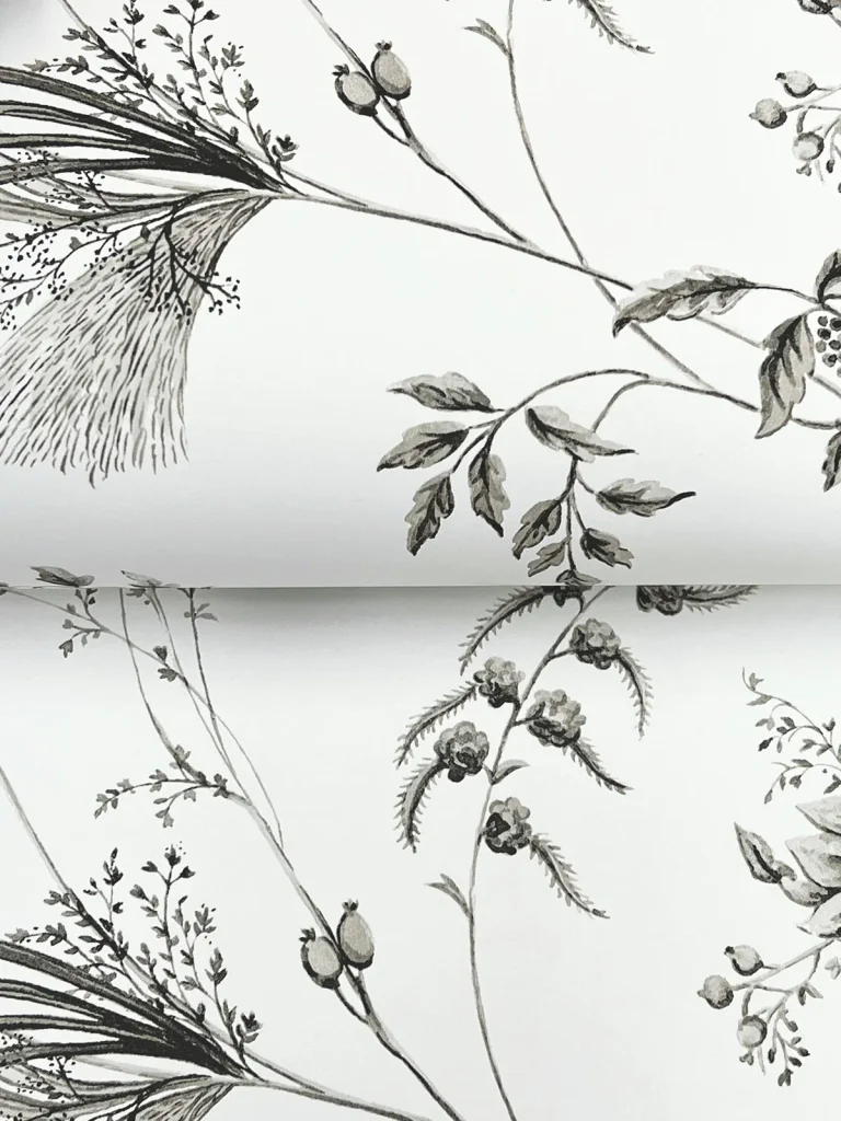 Ronald Redding Floral Lace Wallpaper - Black — Ảnh 6