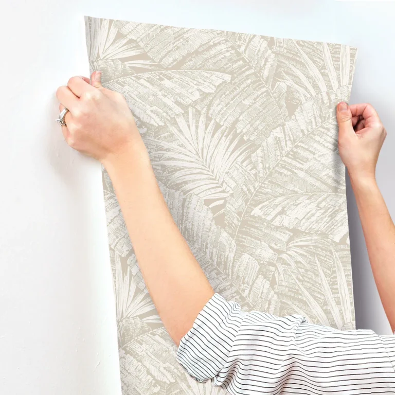 Palm Cove Toile Wallpaper - White/Taupe — Ảnh 5
