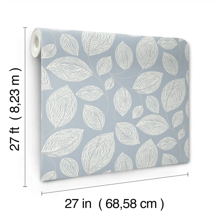 Candice Olson Contoured Leaves Wallpaper - Indigo Blue — Ảnh 7