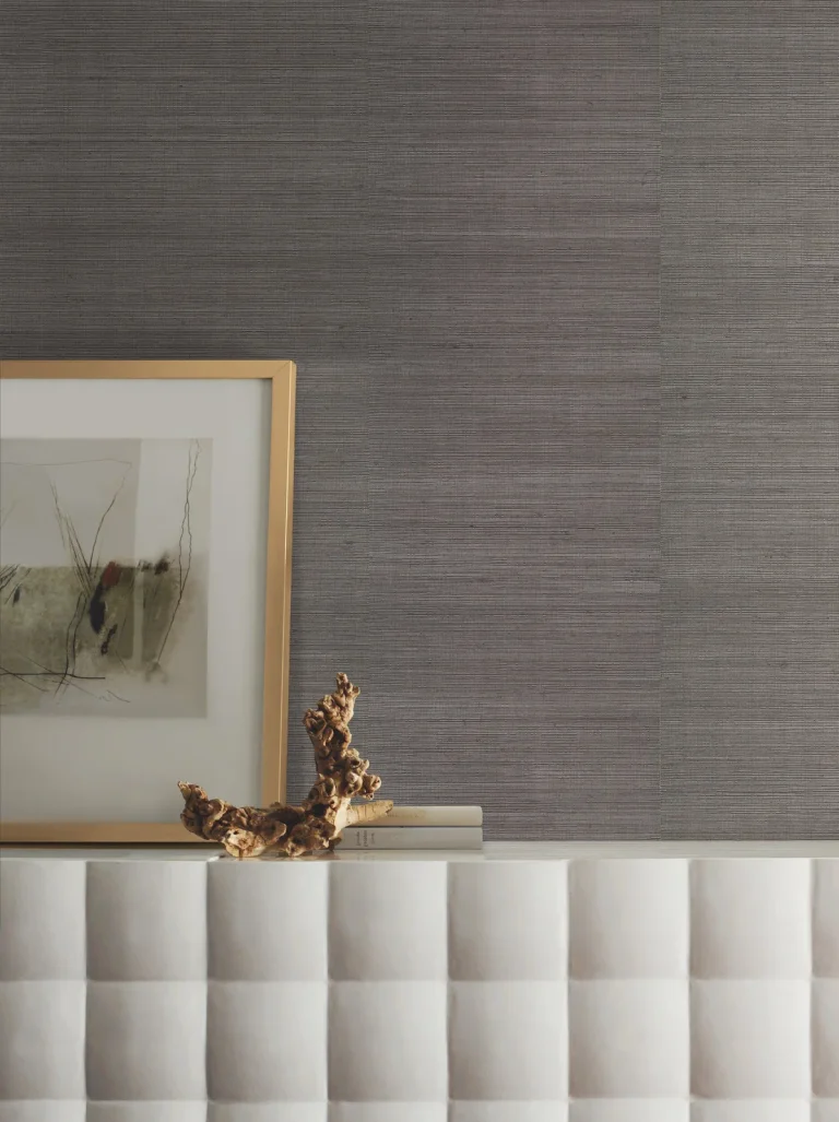 Sisal Grasscloth Wallpaper - Gray/Silver — Image 3