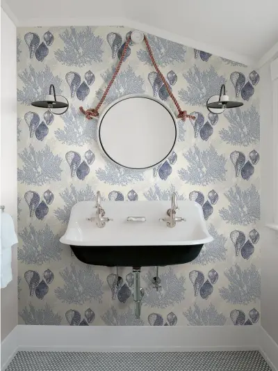 Nauset Seashell Shores Wallpaper - Blue