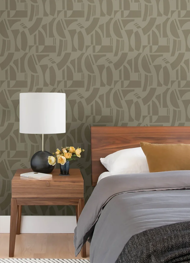 Carter Geometric Flock Wallpaper - Brown — Ảnh 3