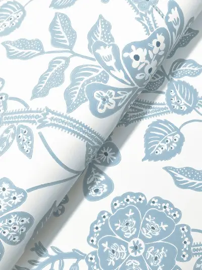 Rifle Paper Co. Gracie Garden Wallpaper - Blue & White