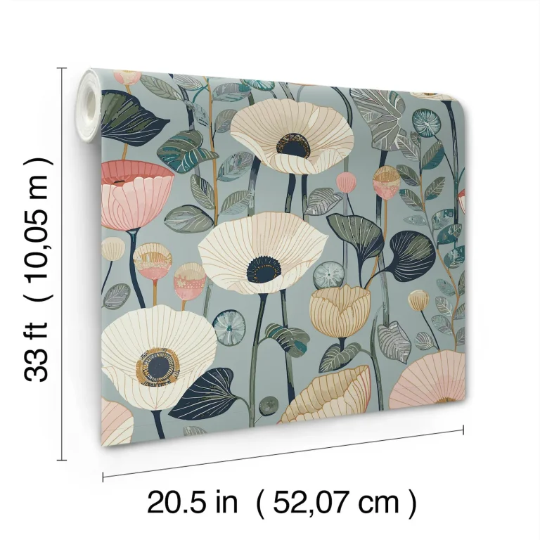 Mindra Floral Trail Wallpaper - Blue/Pink — Ảnh 7