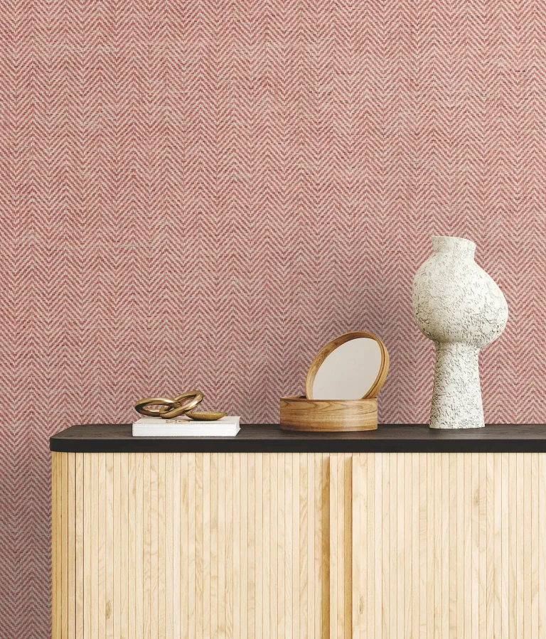 Ronald Redding Tailored Weave Wallpaper - Red — Image 5