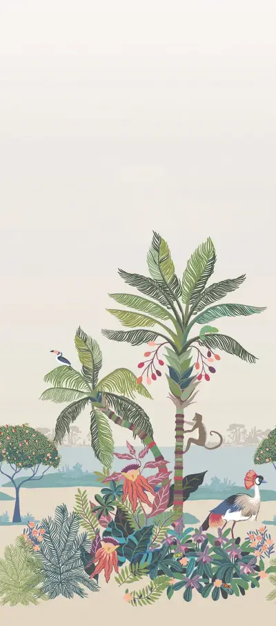 Tropical Lagoon Peel and Stick Wall Mural - Earthy