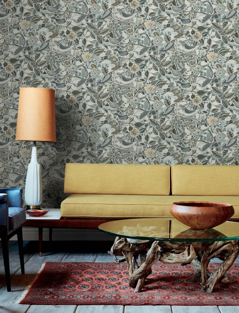 Manette Birds in the Bush Wallpaper - Dark Tones — Ảnh 4