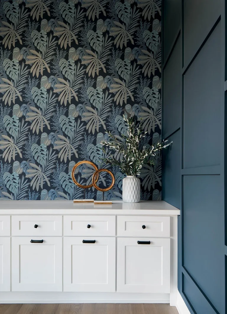 Alocasia Tropical Foliage Wallpaper - Blue — Ảnh 4