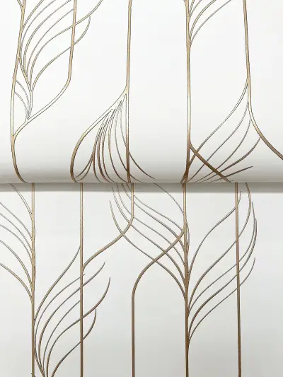 Candice Olson Elemental Thread Wallpaper - White & Gold