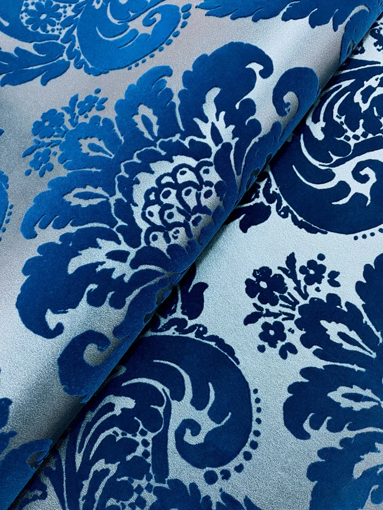 Shadow Flocked Damask Wallpaper - Blue and Teal — Ảnh 3