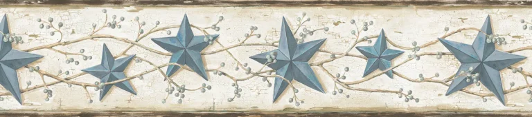 Chesapeake Heritage Tin Star Wallpaper Border - Blue — Image 3