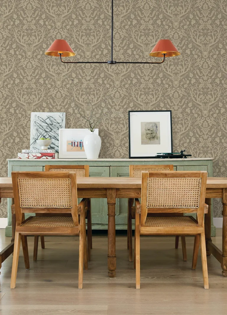 Chesapeake Kiwassa Antler Damask Wallpaper - Brown — Ảnh 6