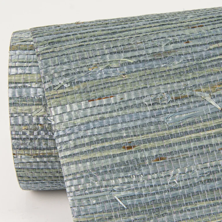 Aiko Sisal Grasscloth Wallpaper - Teal — Ảnh 3
