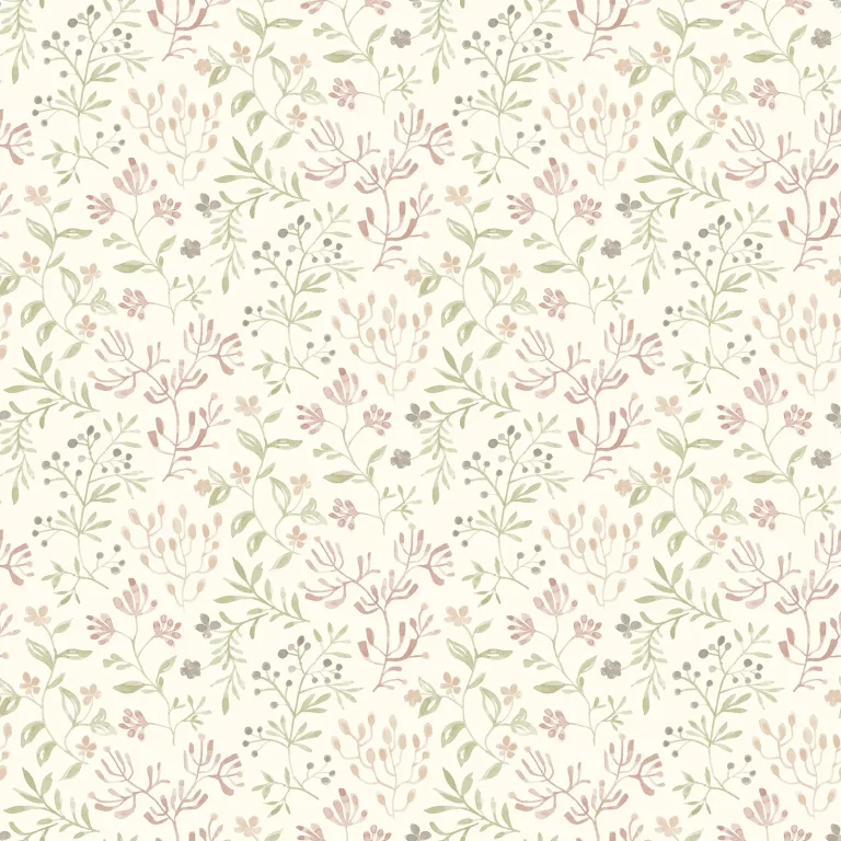 Chesapeake Tarragon Dainty Meadow Wallpaper - Blush