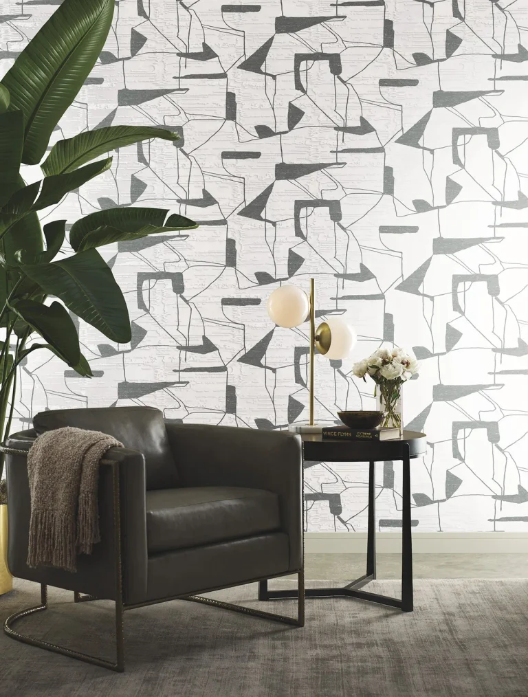 Abstract Geo Wallpaper - White/Silver — Image 5