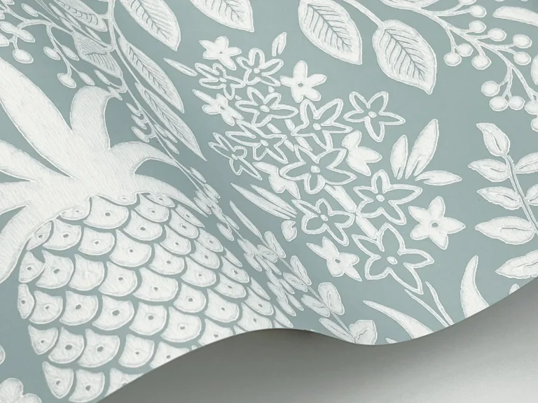 Rifle Paper Co. Pineapple Damask Wallpaper - Light Blue — Ảnh 4