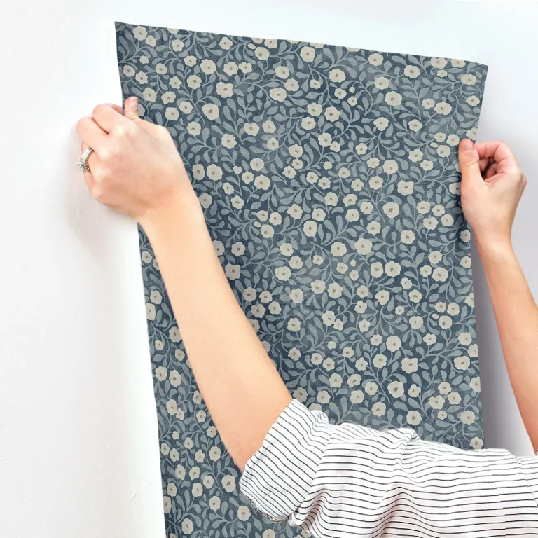 Chesapeake Poppy Trail Floral Wallpaper - Dark Blue — Ảnh 7
