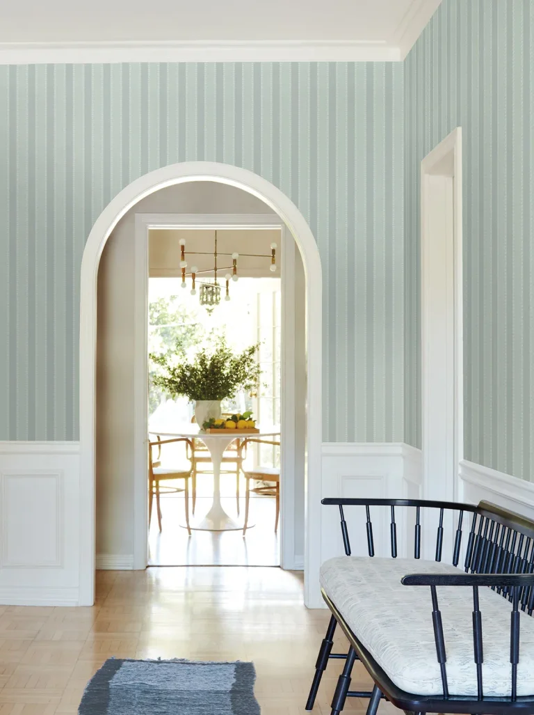 Tilford Awning Stripe Wallpaper - Blue