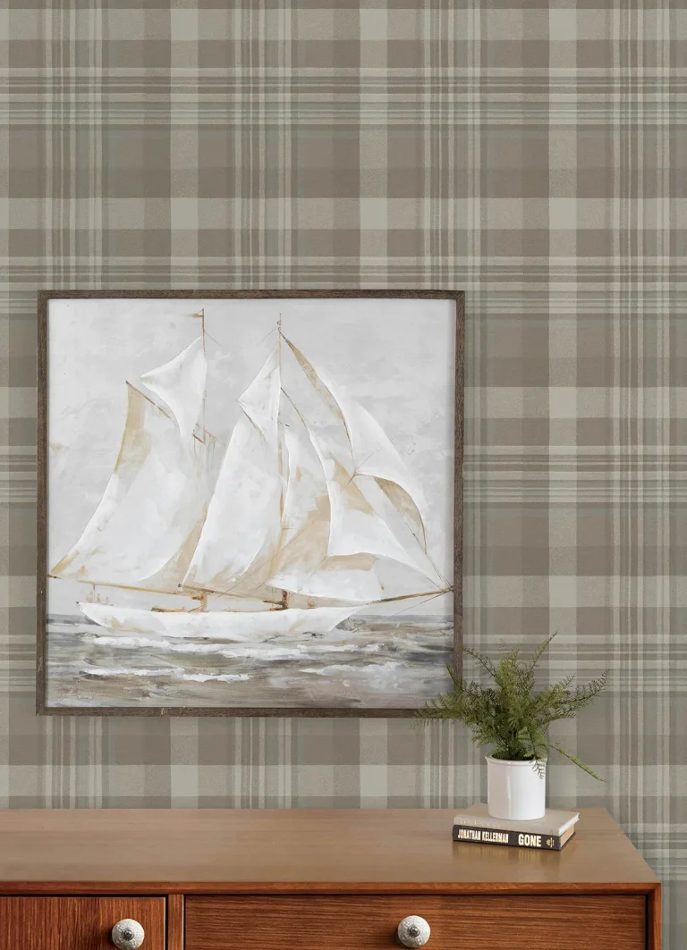 Chesapeake Dutton Plaid Flannel Wallpaper - Brown — Ảnh 7