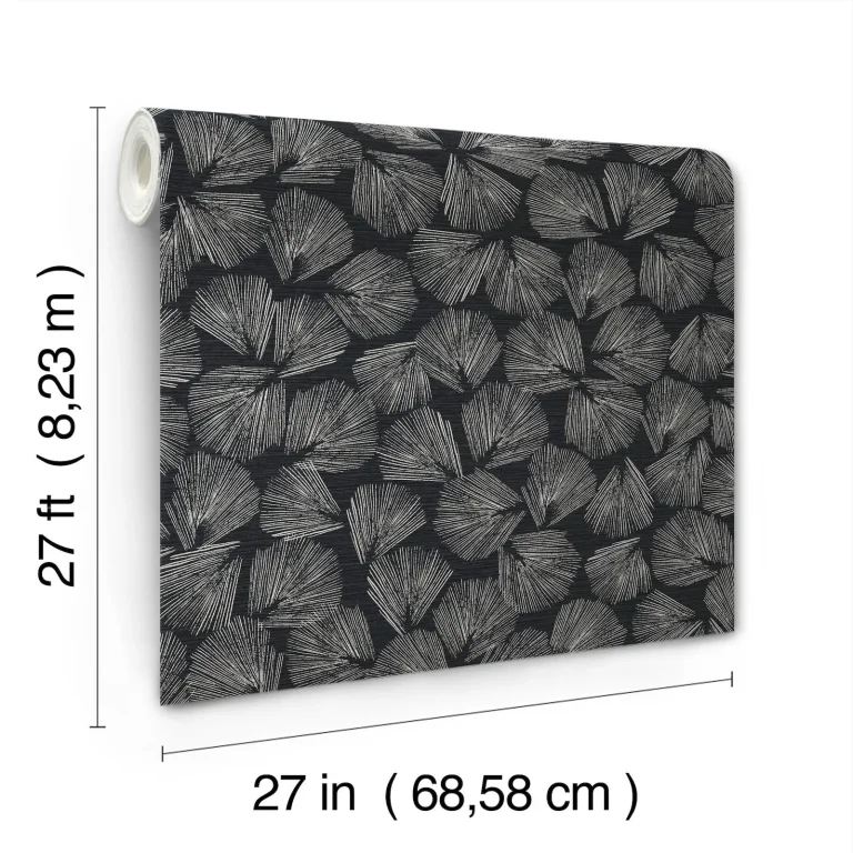 Elora Leaf Wallpaper - Black — Ảnh 2
